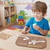 image:imageWoodtoe 2 PCS Dinosaur Sensory Table Inserts DoubleSided Dinosaurs Puzzle for Flisat Trofast 3D Wooden Dinosaur Puzzle Sensory Sand amp Water Table Accessories Science Toys STEM Kits for Kid Age 3