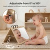 image:imageWoodtoe 2in1 Tummy Time Mirror 0180Adjustable Angle Montessori Baby Toy DoubleSided Design with High Contrast Black amp White Cards Shatterproof Baby Mirror for 018 Months Newborns Infants