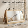 image:imageWoodtoe 2in1 Tummy Time Mirror 0180Adjustable Angle Montessori Baby Toy DoubleSided Design with High Contrast Black amp White Cards Shatterproof Baby Mirror for 018 Months Newborns Infants