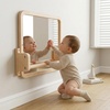 image:imageWoodtoe 3in1 Montessori Mirror with Bar Adjustable Toddler Mirror amp Pull Up Bar Montessori Learning Toy for Baby 618 Months Nursery Mirrors Natural Wood Furniture for Daycare Kids ClassroomMontessori Mirror with Bar
