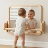 image:imageWoodtoe 3in1 Montessori Mirror with Bar Adjustable Toddler Mirror amp Pull Up Bar Montessori Learning Toy for Baby 618 Months Nursery Mirrors Natural Wood Furniture for Daycare Kids ClassroomMontessori Mirror with Bar