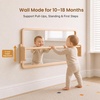 image:imageWoodtoe 4in1 Montessori Mirror with Bar Adjustable Tummy Time Floor Mirror Baby Pull to Stand Toy Natural Unpainted Solid Wood Frame Baby Pull Up Bar Developmental Toys for Nursery Large Size