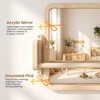 image:imageWoodtoe 4in1 Montessori Mirror with Bar Adjustable Tummy Time Floor Mirror Baby Pull to Stand Toy Natural Unpainted Solid Wood Frame Baby Pull Up Bar Developmental Toys for Nursery Large Size