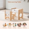 image:imageWoodtoe Kids Table and Chair Set with Storage amp Chalkboard Height Adjustable Toddler Chair Montessori Art Table and Chair Set Natural Wooden Activity Table Drawing Dinner Desk for Baby Toddlers 1