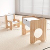 image:imageWoodtoe Kids Table and Chair Set with Storage amp Chalkboard Height Adjustable Toddler Chair Montessori Art Table and Chair Set Natural Wooden Activity Table Drawing Dinner Desk for Baby Toddlers 1