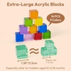image:imageWoodtoe Large Rainbow Building Blocks for Toddlers 13 16 PCS Jumbo Gem Blocks amp 3 Wooden Shapes Montessori Toys for 1 2 3 Year Old Boy Girl Acrylic Stacking Toy Set 1 2 Year Old Birthday Gifts16 PCS Large Acrylic Blocks Set