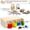 image:imageWoodtoe Montessori Lock and Key Toy Set for Kids Educational Lock Set Keys Wooden Montessori Materials for 3 4 5 6 Year Old Preschool Home Classroom STEM Learning Birthday Toy Gift for Toddlers 368 Pack Locks and Keys