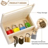 image:imageWoodtoe Montessori Lock and Key Toy Set for Kids Educational Lock Set Keys Wooden Montessori Materials for 3 4 5 6 Year Old Preschool Home Classroom STEM Learning Birthday Toy Gift for Toddlers 368 Pack Locks and Keys