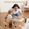 image:imageWoodtoe Montessori Weaning Table and Chair Set Adjustable Toddler Table and Chair Solid Wood Activity Table Ideal for Learning Mealtime and Play Montessori Furniture for Baby Kids Boys Girls 13