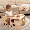 image:imageWoodtoe Montessori Weaning Table and Chair Set Adjustable Toddler Table and Chair Solid Wood Activity Table Ideal for Learning Mealtime and Play Montessori Furniture for Baby Kids Boys Girls 13
