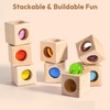 image:imageWoodtoe Rainbow Building Blocks for Toddlers 24 PCS Acrylic Gem Cubes Stacking Blocks Montessori Stacking Toy for 3 4 5 6 Year Old Educational STEM Creative Sensory Toy Gifts for Kids Boys Girls16 PCS Rainbow Ball Blocks Set