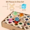 image:imageWoodtoe Rainbow Building Blocks for Toddlers 24 PCS Acrylic Gem Cubes Stacking Blocks Montessori Stacking Toy for 3 4 5 6 Year Old Educational STEM Creative Sensory Toy Gifts for Kids Boys Girls80 PCS Rainbow Blocks Set