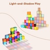 image:imageWoodtoe Rainbow Building Blocks for Toddlers 24 PCS Acrylic Gem Cubes Stacking Blocks Montessori Stacking Toy for 3 4 5 6 Year Old Educational STEM Creative Sensory Toy Gifts for Kids Boys Girls24 PCS Rainbow Stacking Blocks