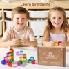 image:imageWoodtoe Rainbow Building Blocks for Toddlers 24 PCS Acrylic Gem Cubes Stacking Blocks Montessori Stacking Toy for 3 4 5 6 Year Old Educational STEM Creative Sensory Toy Gifts for Kids Boys Girls24 PCS Rainbow Stacking Blocks