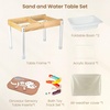image:imageWoodtoe Sand and Water Table for Toddlers Wooden Sensory Play Activity Table with Dinosaur Puzzle 2 Collapsible Bins Acrylic Board amp Water Track Toys Summer Outdoor Toys Kids Playset for Age 3