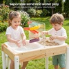 image:imageWoodtoe Sand and Water Table for Toddlers Wooden Sensory Play Activity Table with Dinosaur Puzzle 2 Collapsible Bins Acrylic Board amp Water Track Toys Summer Outdoor Toys Kids Playset for Age 3