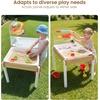image:imageWoodtoe Sand and Water Table for Toddlers Wooden Sensory Play Activity Table with Dinosaur Puzzle 2 Collapsible Bins Acrylic Board amp Water Track Toys Summer Outdoor Toys Kids Playset for Age 3