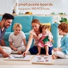 image:imageWoodtoe Small Puzzle Board with 2 Sizes 161 x 114 Puzzles Board for 100 Piece 161 x 228 Puzzle Table for 300 500 Jigsaw Puzzles Wooden Felt Puzzle Tray for Kids 3