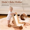 image:imageWoodtoe Wooden Baby Walker 4in1 Montessori Baby Push Walker Adjustable Speed Baby Push Toys Wood Balance Bike Educational Learning to Walk Birthday Toys Gift for Toddler 1 2 3 Year Old