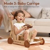 image:imageWoodtoe Wooden Baby Walker 4in1 Montessori Baby Push Walker Adjustable Speed Baby Push Toys Wood Balance Bike Educational Learning to Walk Birthday Toys Gift for Toddler 1 2 3 Year Old