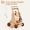 image:imageWoodtoe Wooden Baby Walker Adjustable Speed AntiRollover Push Walker Toy for Babies Learning to Walk Natural Toddler Push and Pull Toys Wagon Montessori Birthday Toy Gift for Boy Girl 1 2 3 Years9IN1 Activity Walker