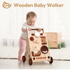 image:imageWoodtoe Wooden Baby Walker Adjustable Speed AntiRollover Push Walker Toy for Babies Learning to Walk Natural Toddler Push and Pull Toys Wagon Montessori Birthday Toy Gift for Boy Girl 1 2 3 Years9IN1 Activity Walker