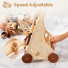 image:imageWoodtoe Wooden Baby Walker Adjustable Speed AntiRollover Push Walker Toy for Babies Learning to Walk Natural Toddler Push and Pull Toys Wagon Montessori Birthday Toy Gift for Boy Girl 1 2 3 Years9IN1 Activity Walker
