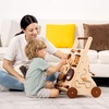 image:imageWoodtoe Wooden Baby Walker Adjustable Speed AntiRollover Push Walker Toy for Babies Learning to Walk Natural Toddler Push and Pull Toys Wagon Montessori Birthday Toy Gift for Boy Girl 1 2 3 Years9IN1 Activity Walker