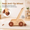 image:imageWoodtoe Wooden Baby Walker Adjustable Speed AntiRollover Push Walker Toy for Babies Learning to Walk Natural Toddler Push and Pull Toys Wagon Montessori Birthday Toy Gift for Boy Girl 1 2 3 YearsAntiRollover Baby Walker