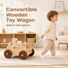 image:imageWoodtoe Wooden Baby Walker Adjustable Speed AntiRollover Push Walker Toy for Babies Learning to Walk Natural Toddler Push and Pull Toys Wagon Montessori Birthday Toy Gift for Boy Girl 1 2 3 YearsAdjustable Baby Walker