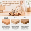 image:imageWoodtoe Wooden Baby Walker Adjustable Speed AntiRollover Push Walker Toy for Babies Learning to Walk Natural Toddler Push and Pull Toys Wagon Montessori Birthday Toy Gift for Boy Girl 1 2 3 YearsAntiRollover Baby Walker