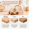 image:imageWoodtoe Wooden Baby Walker Adjustable Speed AntiRollover Push Walker Toy for Babies Learning to Walk Natural Toddler Push and Pull Toys Wagon Montessori Birthday Toy Gift for Boy Girl 1 2 3 YearsAdjustable Baby Walker