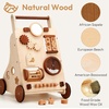 image:imageWoodtoe Wooden Baby Walker Adjustable Speed AntiRollover Push Walker Toy for Babies Learning to Walk Natural Toddler Push and Pull Toys Wagon Montessori Birthday Toy Gift for Boy Girl 1 2 3 Years9IN1 Activity Walker