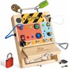 image:imageWoodtoe Montessori Lock and Key Toy Set for Kids Educational Lock Set Keys Wooden Montessori Materials for 3 4 5 6 Year Old Preschool Home Classroom STEM Learning Birthday Toy Gift for Toddlers 363in1 Busy Board with LED Light Switch