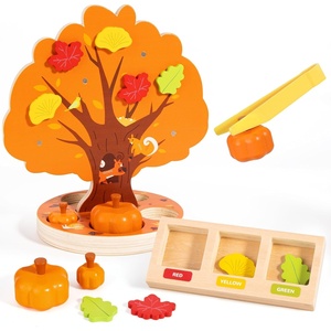 image:imageWoodtoe Montessori Toys for 3 4 5 6 Year Old Pumpkin Picking Magnetic Leaves Tree Toy Toddler Fine Motor Skill Toy Wooden Sensory Color Sorting Toys Autumn Pumpkin Toy Birthday Gifts for Kids 36Pumpkin Picking