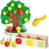 image:imageWoodtoe Montessori Toys for 3 4 5 Year Old Fall Acorn Harvest Tree ToyApple Picking