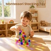 image:imageWoodtoe 64 PCS Rainbow Building Blocks for Kids Acrylic Gem Block Ages 36120PCS Rainbow Blocks
