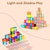 image:imageWoodtoe 64 PCS Rainbow Building Blocks for Kids Acrylic Gem Block Ages 3680 PCS Rainbow Blocks Set
