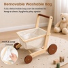 image:imageWoodtoe Wooden Baby Walker Sit to Stand Baby Doll Stroller for Boys Girls