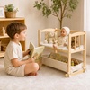 image:imageWoodtoe 2in1 Wooden Baby Doll Crib with Storage Basket Fits to 20 Dolls