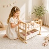 image:imageWoodtoe 2in1 Wooden Baby Doll Crib with Storage Basket Fits to 20 Dolls
