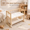 image:imageWoodtoe 2in1 Wooden Baby Doll Crib with Storage Basket Fits to 20 Dolls