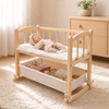 image:imageWoodtoe 2in1 Wooden Baby Doll Crib with Storage Basket Fits to 20 Dolls